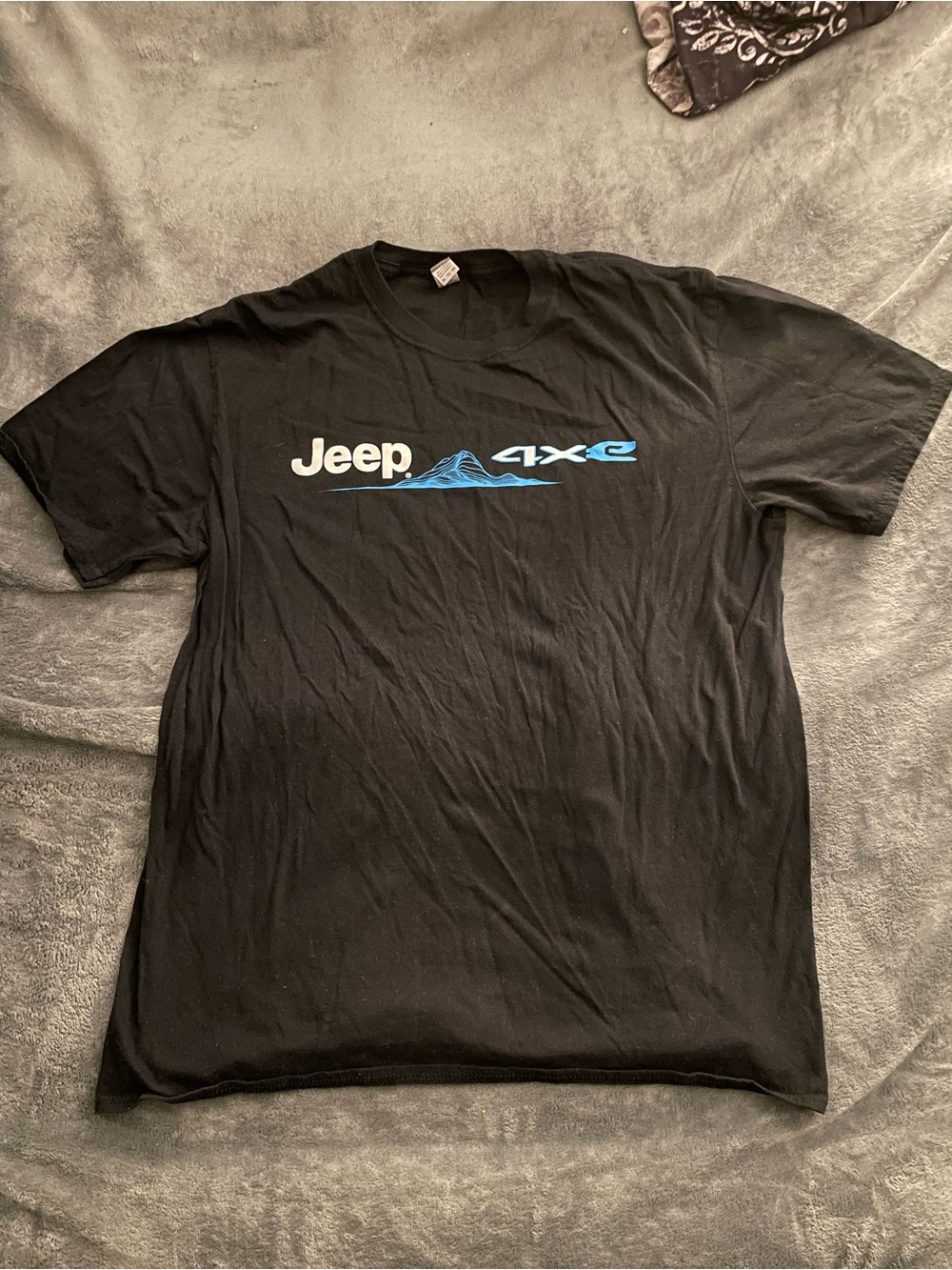 Jeep 4xe Graphic Tee XL Black Blue Logo Off-Road Outdoors Streetwear